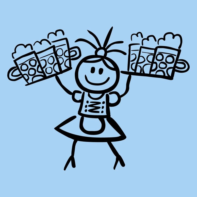 Kellnerin im Dirndl mit Biertablett