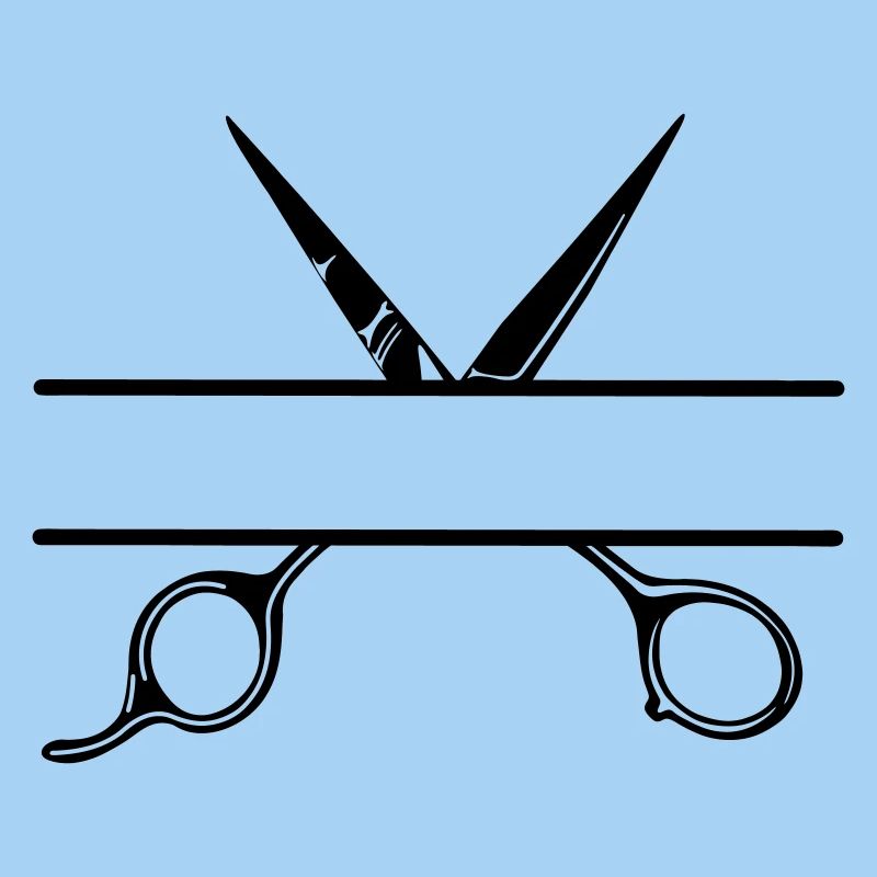 Texte bannière logo coiffeur ouvrir ciseaux