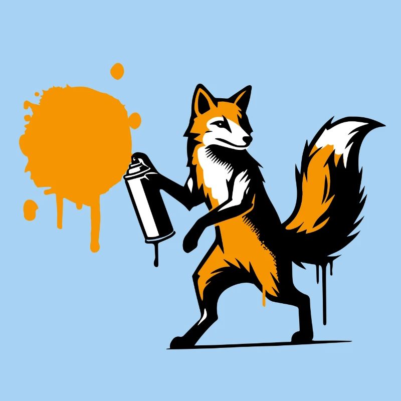 Graffiti fox in creative stencil style