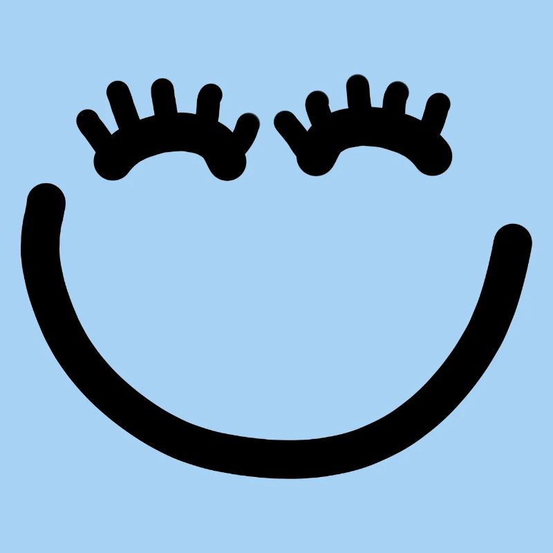 Happy face with eyelashes