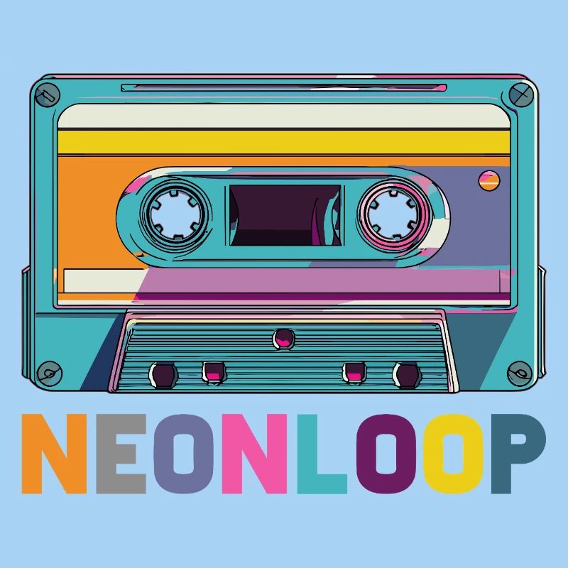 Conception de cassette en boucle néon