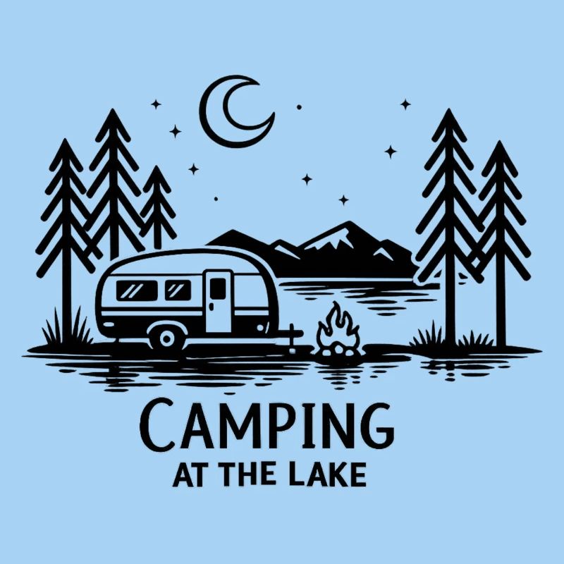 Nuit au clair de lune Campement dans la forêt
