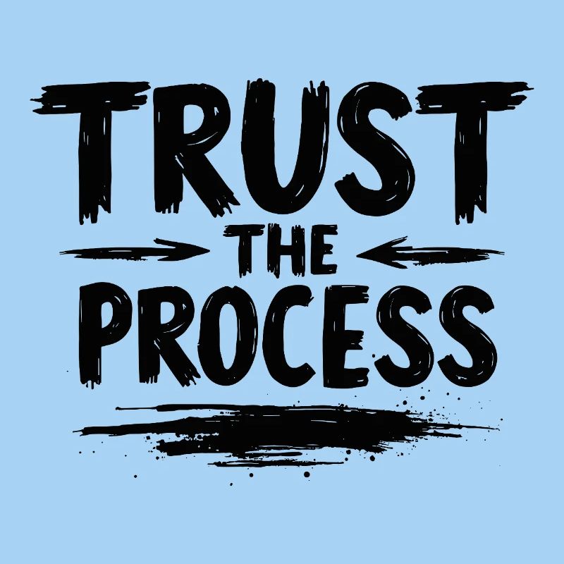 Faites confiance au processus : Lettrage avec graphisme flèche
