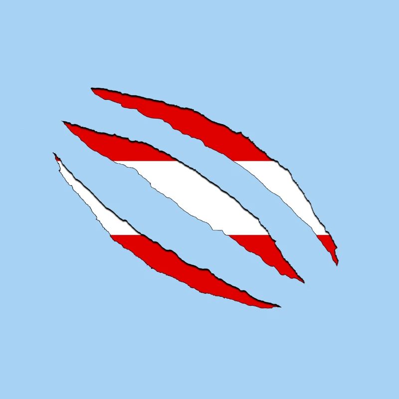 Austria claws cracks flag torn open