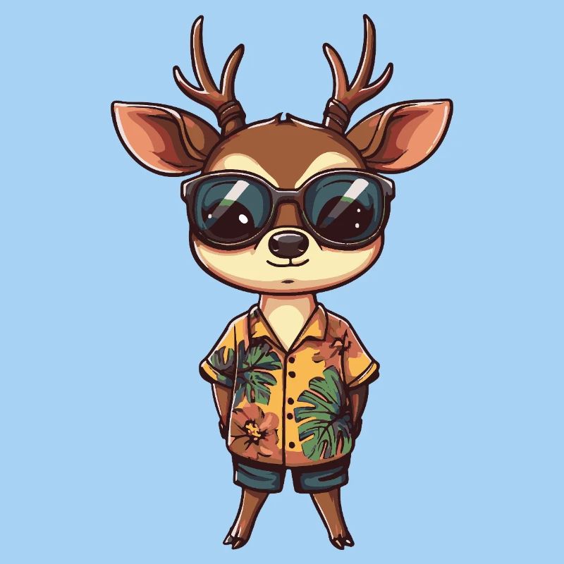 Deer Comic Cool Summer
