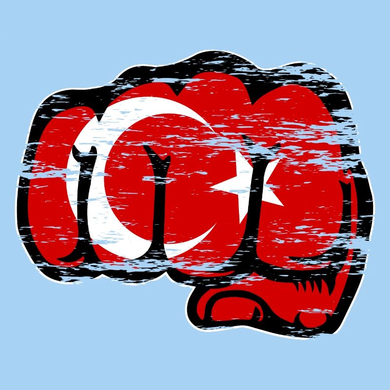 Poing de main drapeau turc utilisé