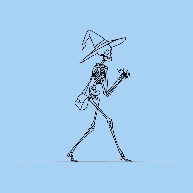 Sorcière squelette avec sac – Graphique Magic Line