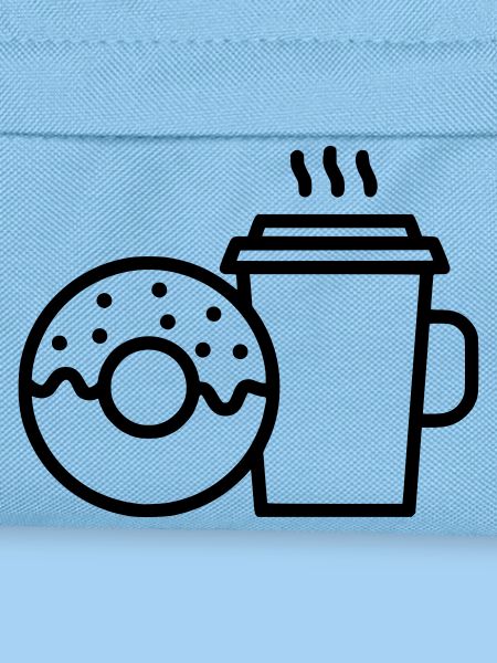 Donut und Kaffee Becher