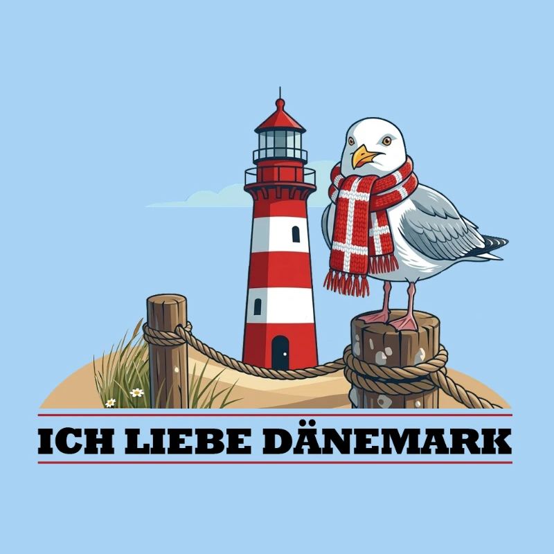 Leuchtturm Möwe mit Schal