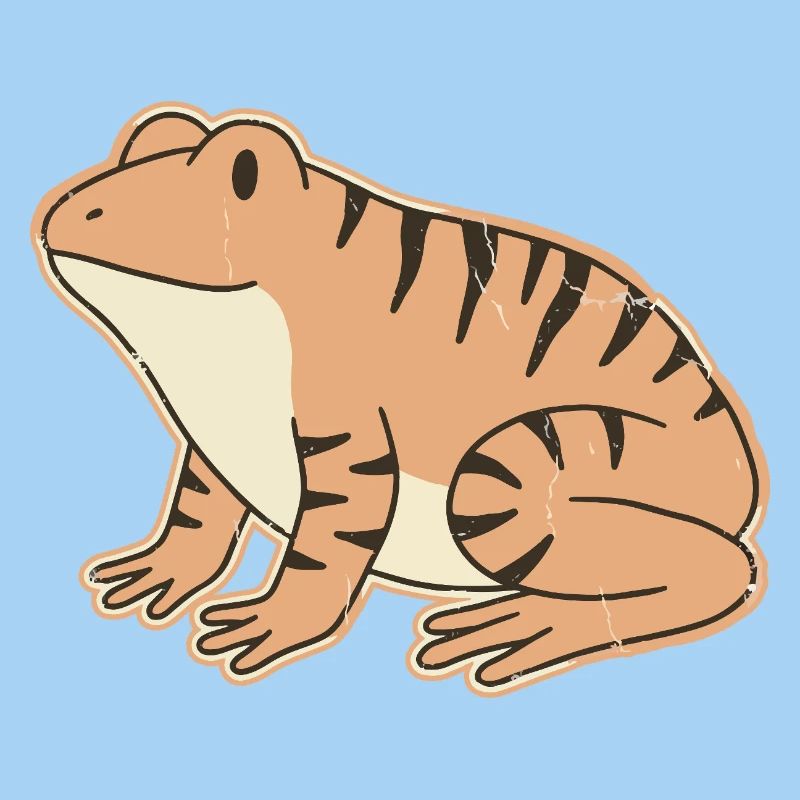 orange toad with retro stripes tabby stripes