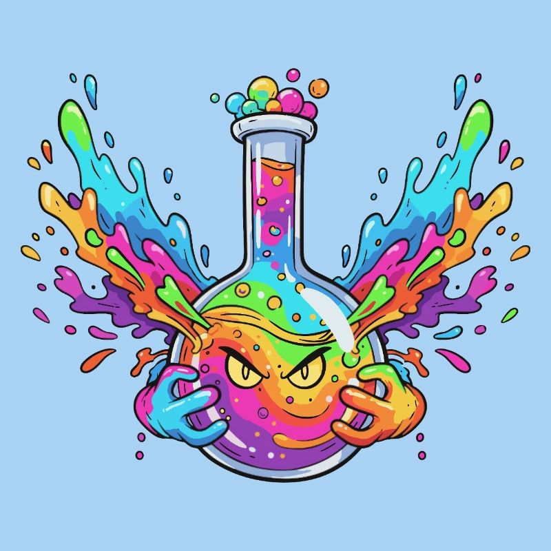 Bunte Alchemie Flaschen-Explosion