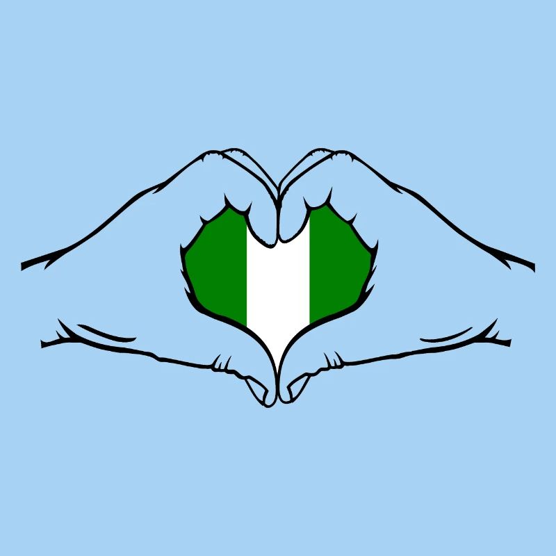 Drapeau du Nigeria en forme de coeur