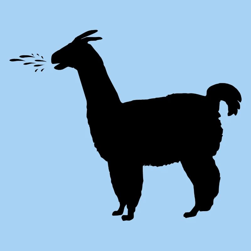 Lama spuckt