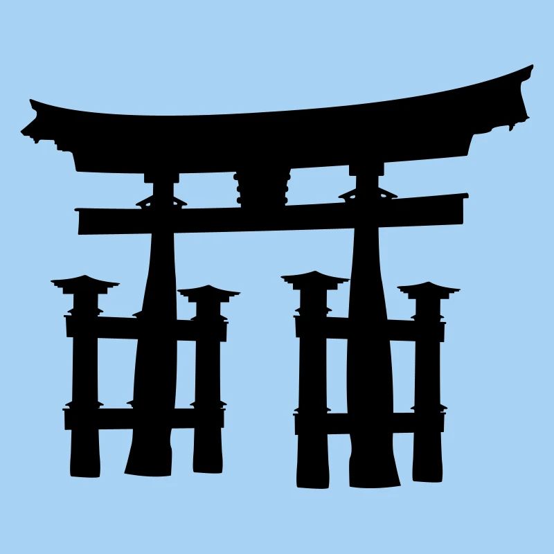 Japanese torii or gate transparent shadow image