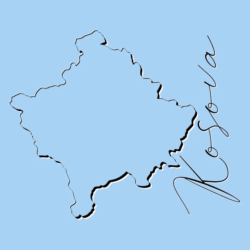 Kosovo Map as Outline XK