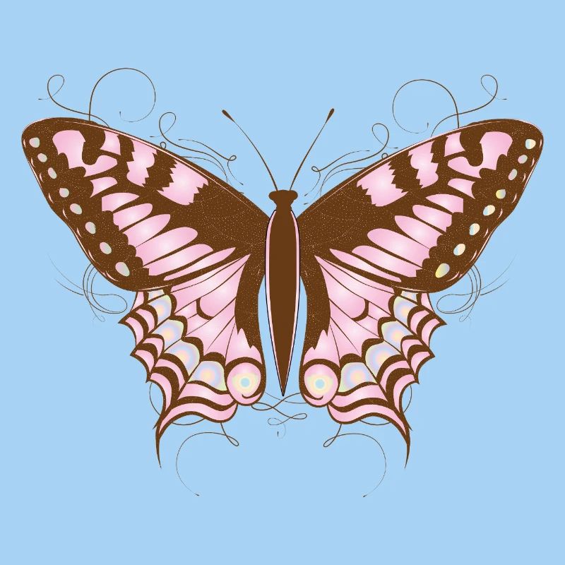 Papillon élégant dans les tons roses et terre