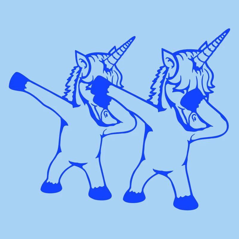 2 Unicorns Dabbing Dab Dance Party Pose Gesture Team