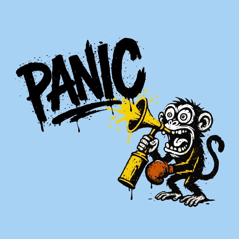 Expressive monkey with megaphone