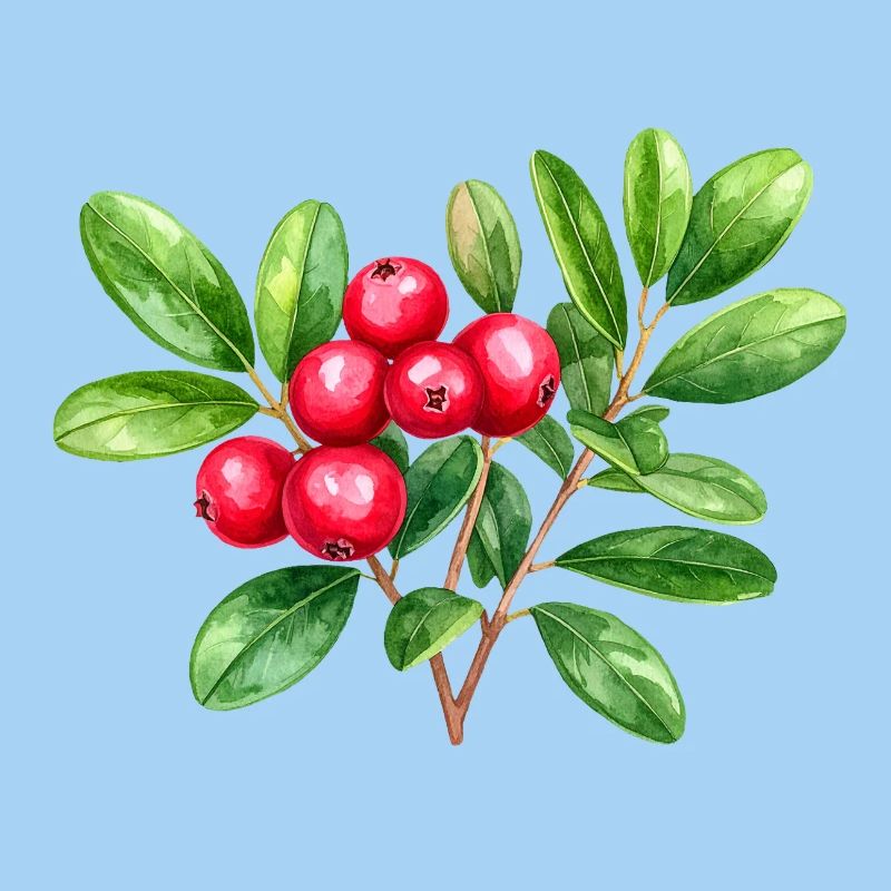 Preiselbeere – botanisches Aquarell