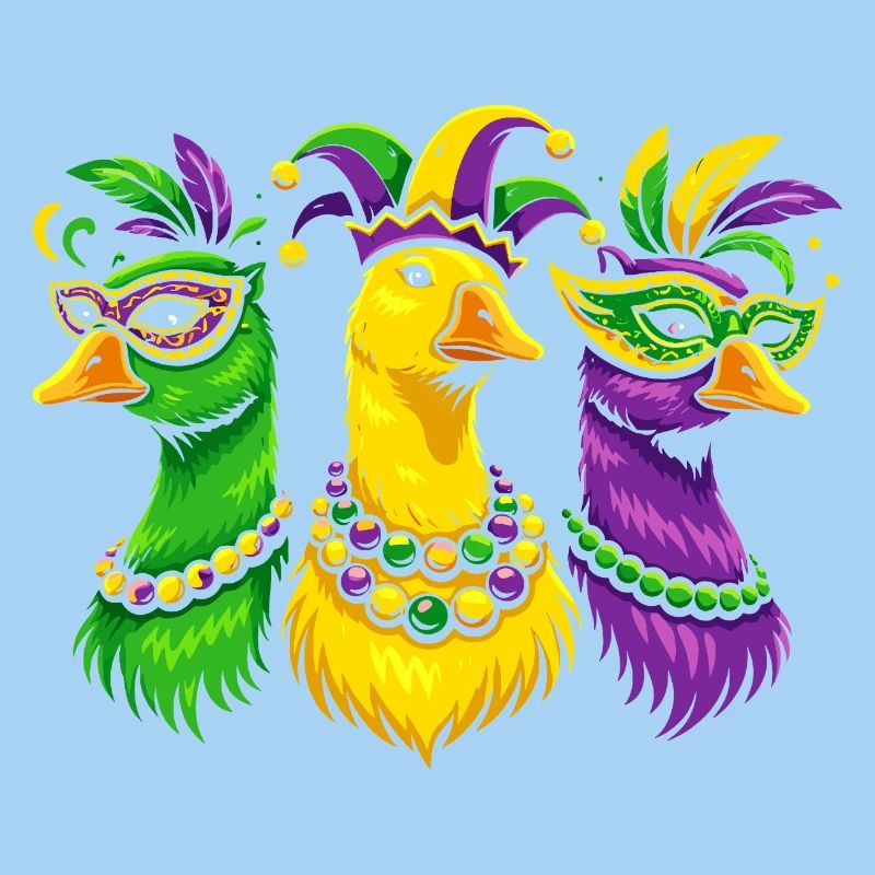 Trio de carnaval d’oiseaux masqués