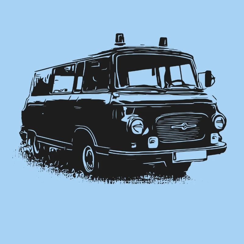 Barkas with blue light