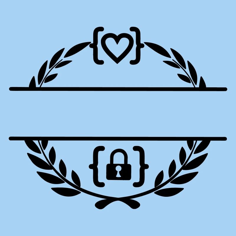 Code avec cœur et code avec cadenas couronne de laurier m