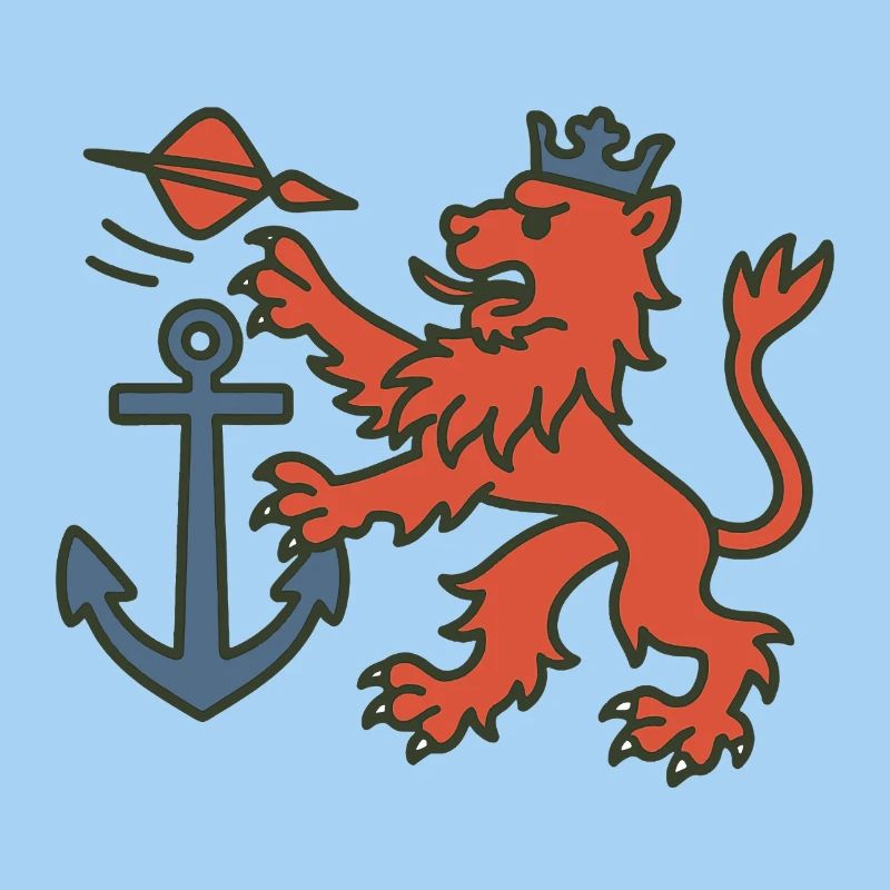 Lion de Düsseldorf avec fléchette