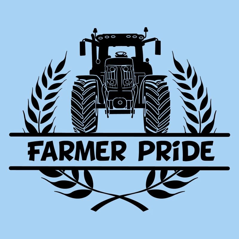 ractor in laurel wreath with text Farmer pride