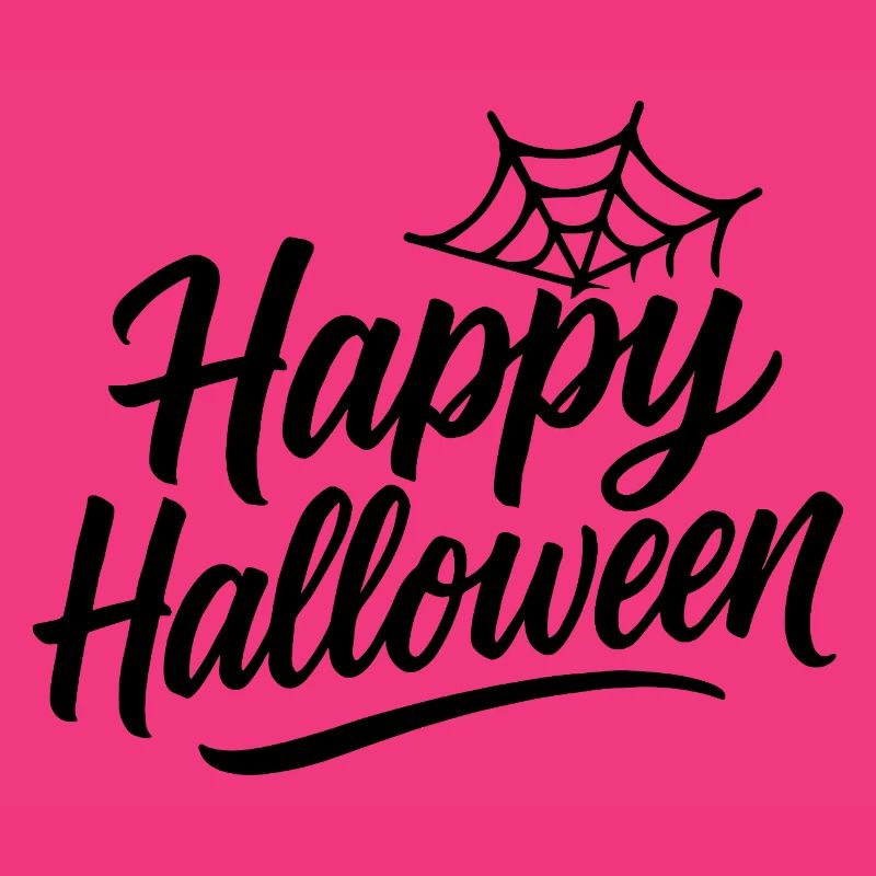 Happy Halloween with spider web design