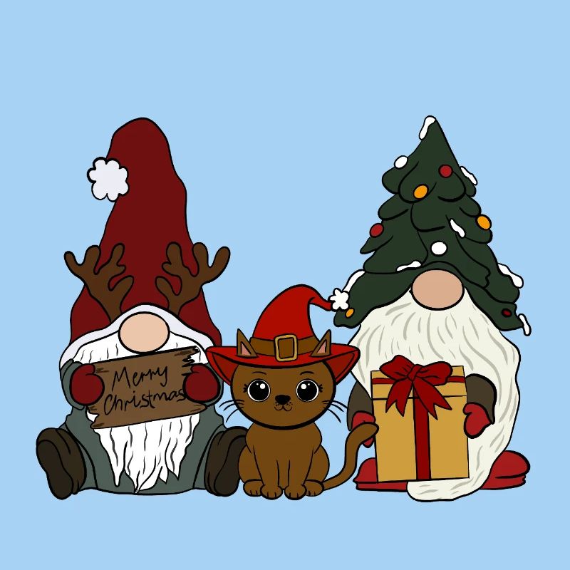 Gnome avec chat