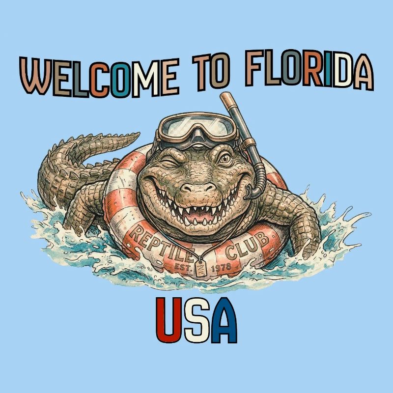 Salutations de fête du crocodile le plus cool de Floride