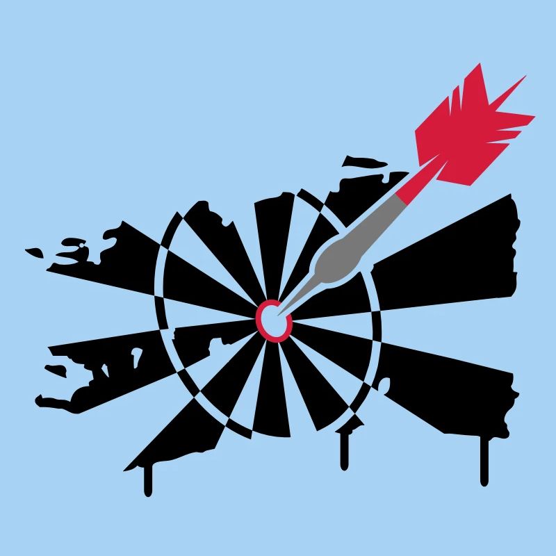 Dartscheibe mit Dartpfeil Graffiti Illustration