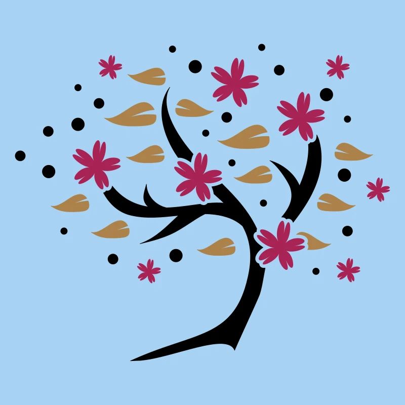 stylized cherry blossom tree in spring
