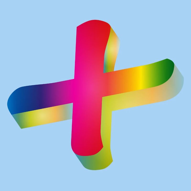 buntes Plus Zeichen in Regenbogenfarben