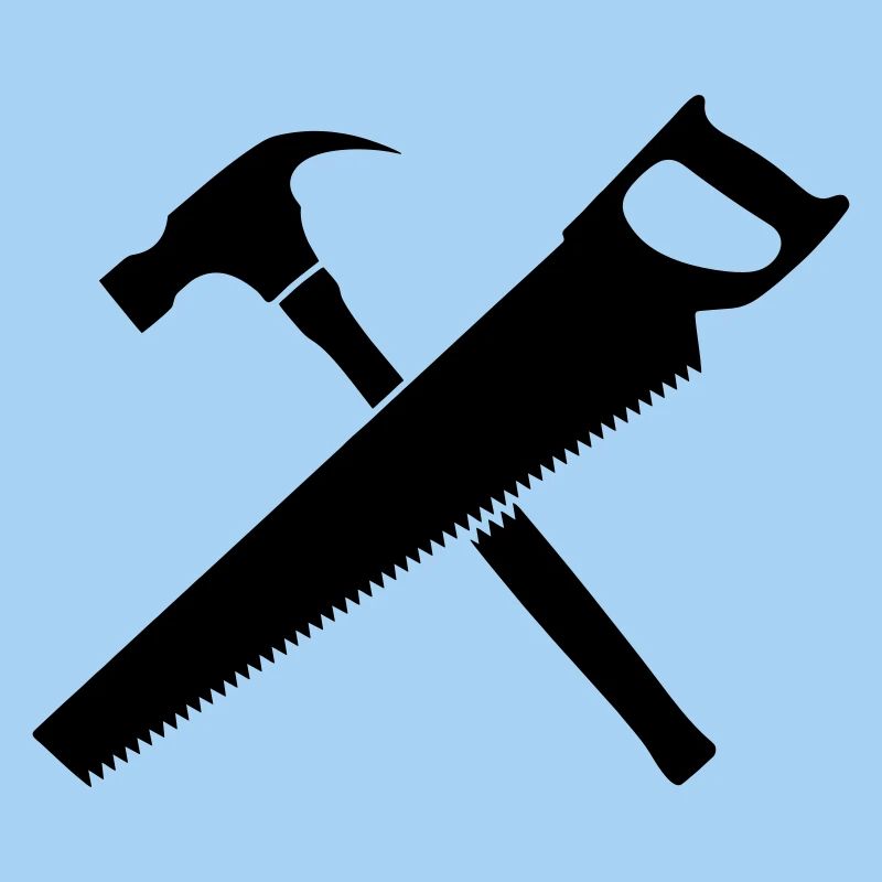 Tools carpenter hammer and saw