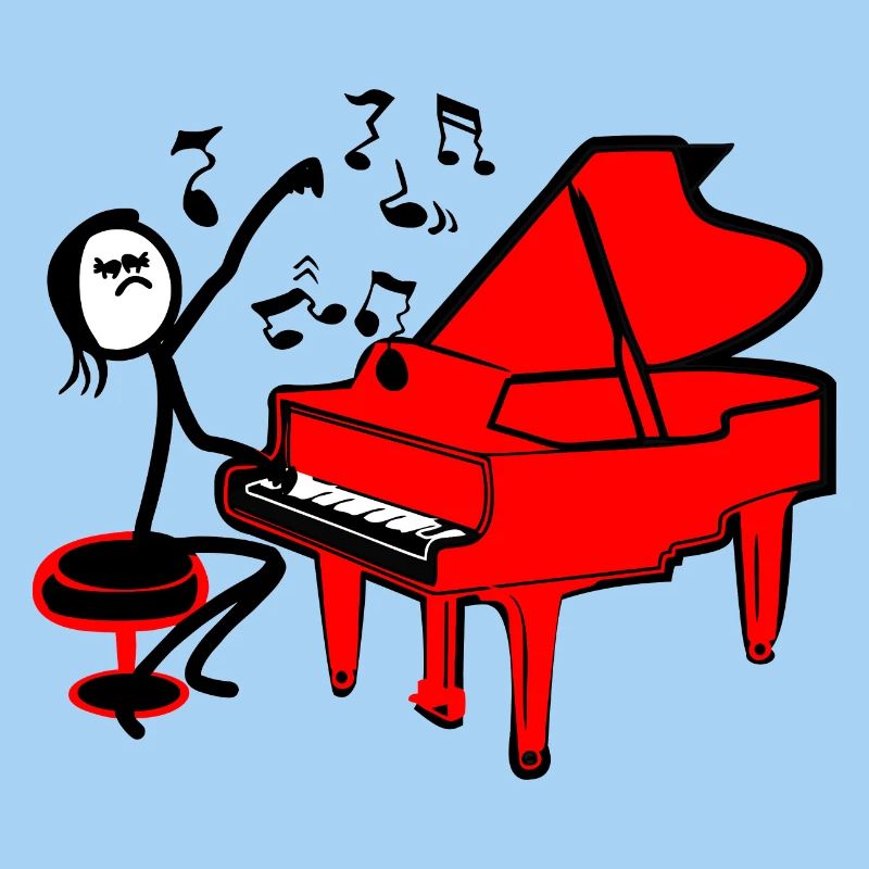 Strichmännchen Rotes Klavier