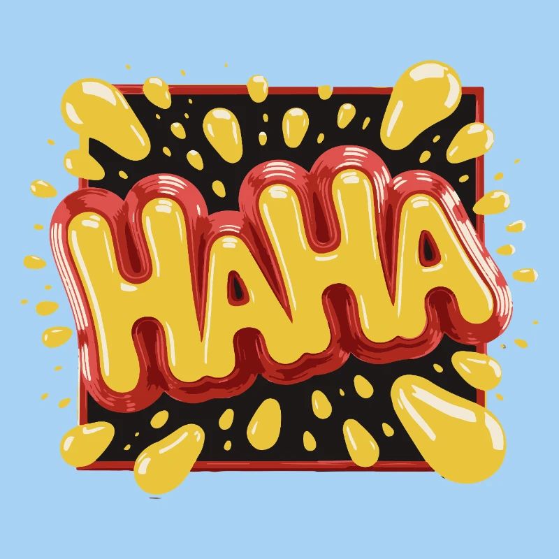 Lebhaftes Haha-Design im Comic-Stil