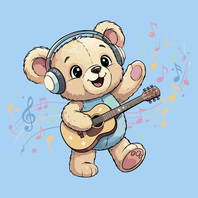 Cuddly Bear with Guitar Groove