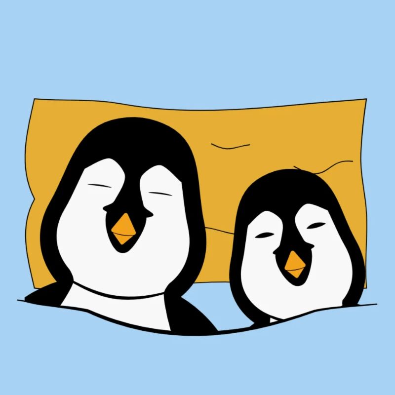 2 Pinguine im Bett