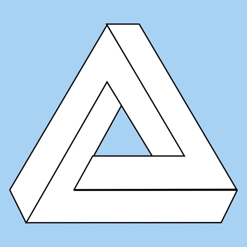 Optical illusion triangle infinity symbol