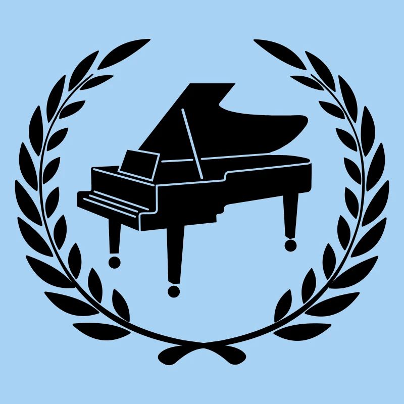 Logo de piano pour couronne de laurier.