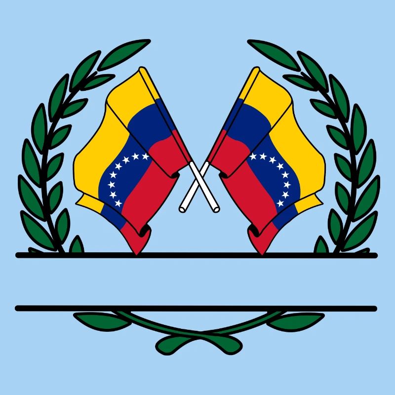 Drapeaux Venezuela bannière couronne de laurier