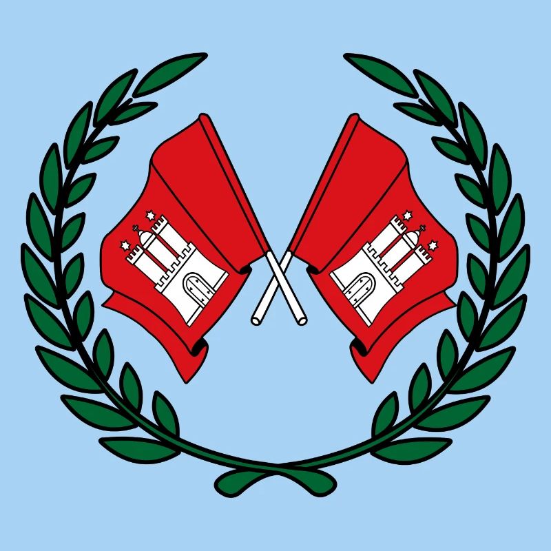 Drapeaux Couronne de laurier de Hambourg