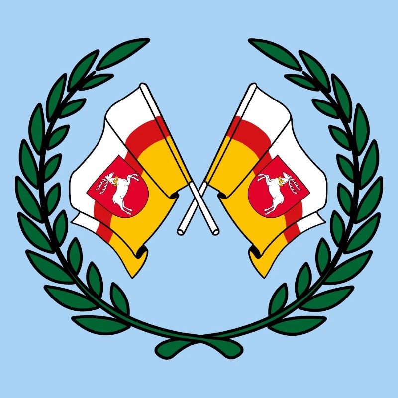 Drapeaux Lubin couronne de laurier