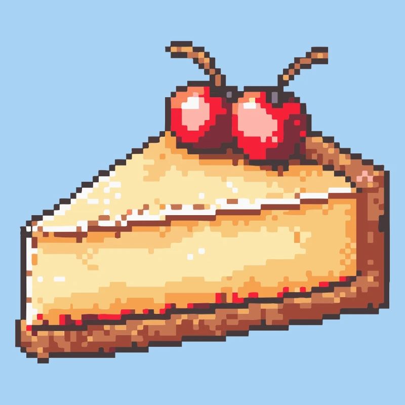 Pixel Cheesecake Cherry Slice