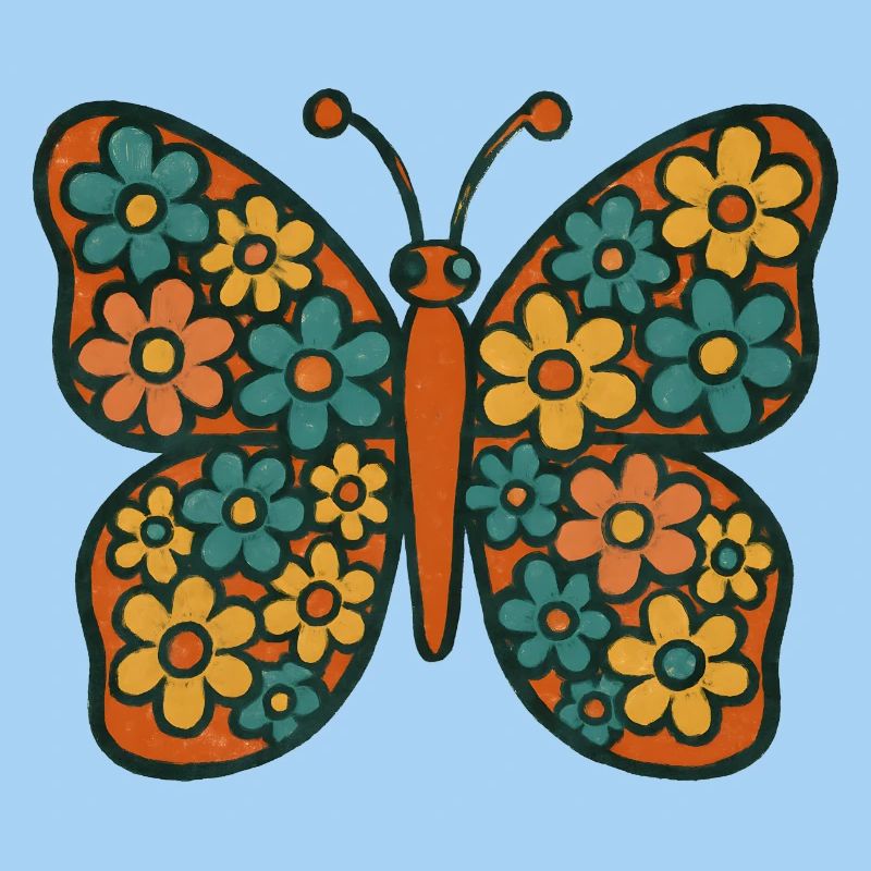Schmetterling mit Blumenmuster