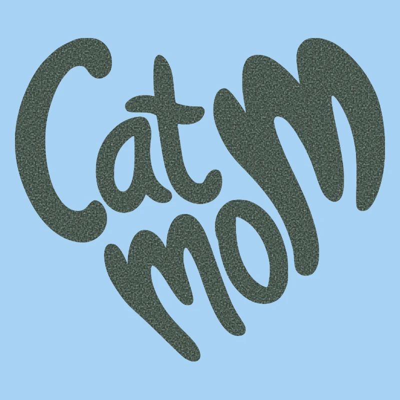 Lettrage en forme de cœur de maman chatte avec texture granuleuse