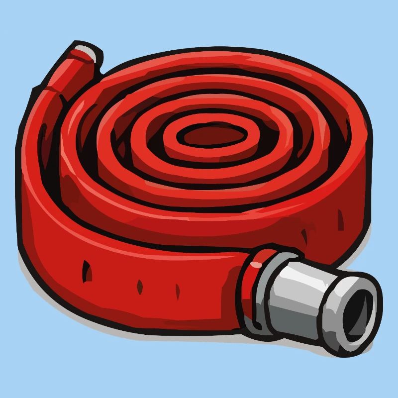 Coiled fire hose