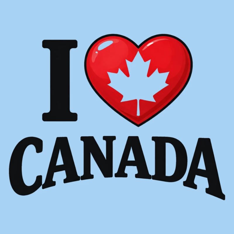 I Love Canada – Message avec feuille d'érable