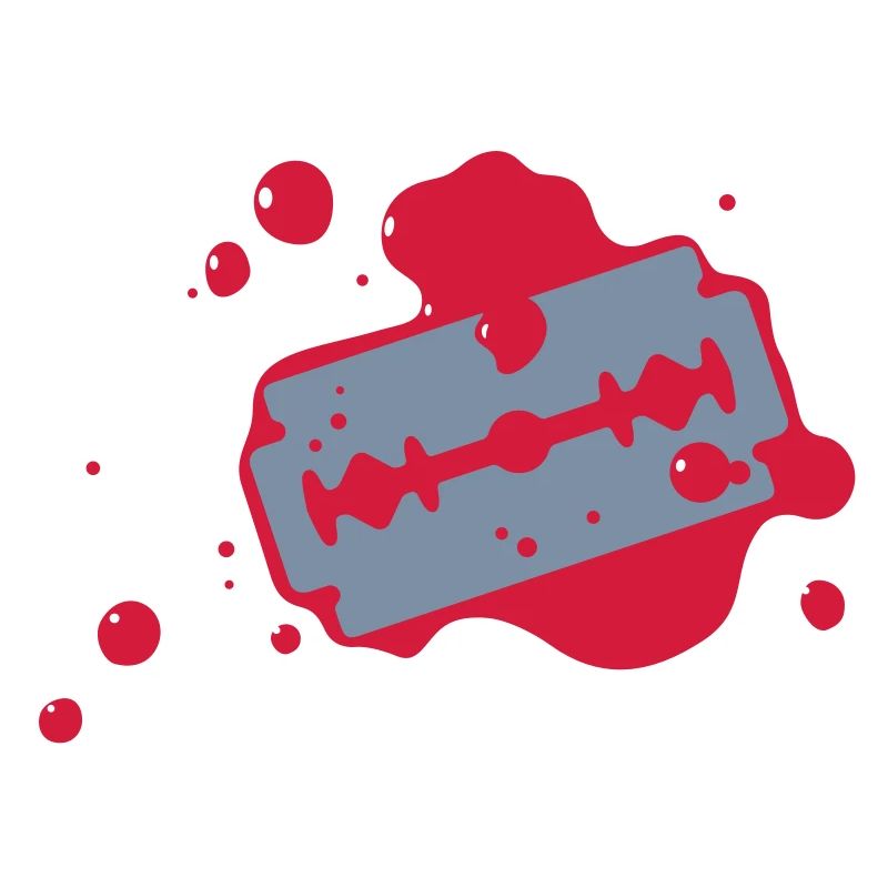 Rasierklinge mit Blut